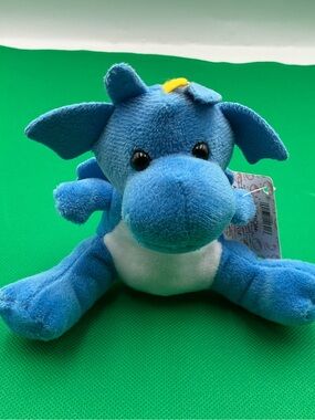 Fiesta Blue Dragon Plush with Yellow Accent